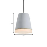 Industrial Dining Room Cement Grey Dome Pendant Light Image - 12