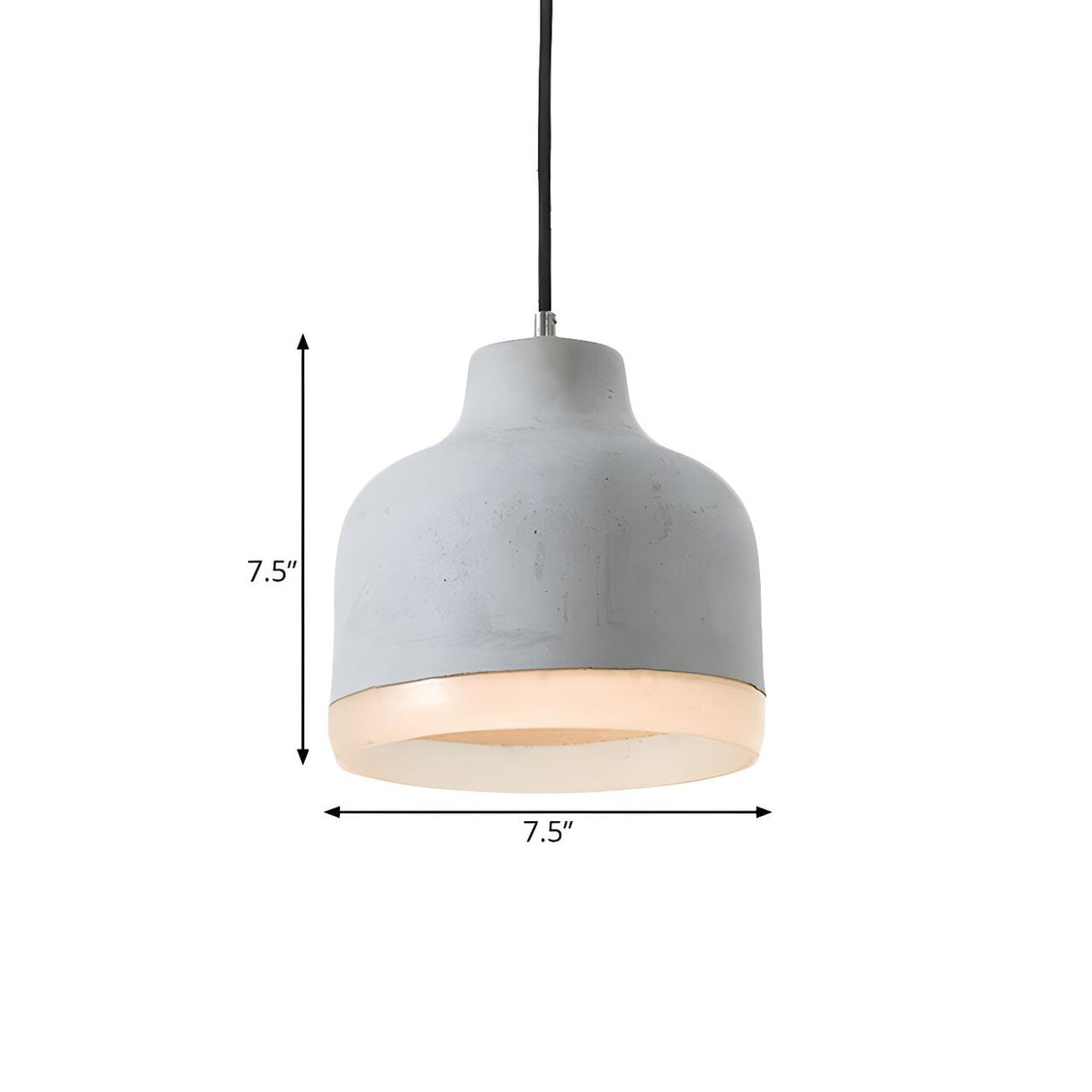 Industrial Dining Room Cement Grey Dome Pendant Light Image - 14