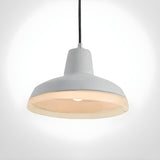 Industrial Dining Room Cement Grey Dome Pendant Light Image - 3