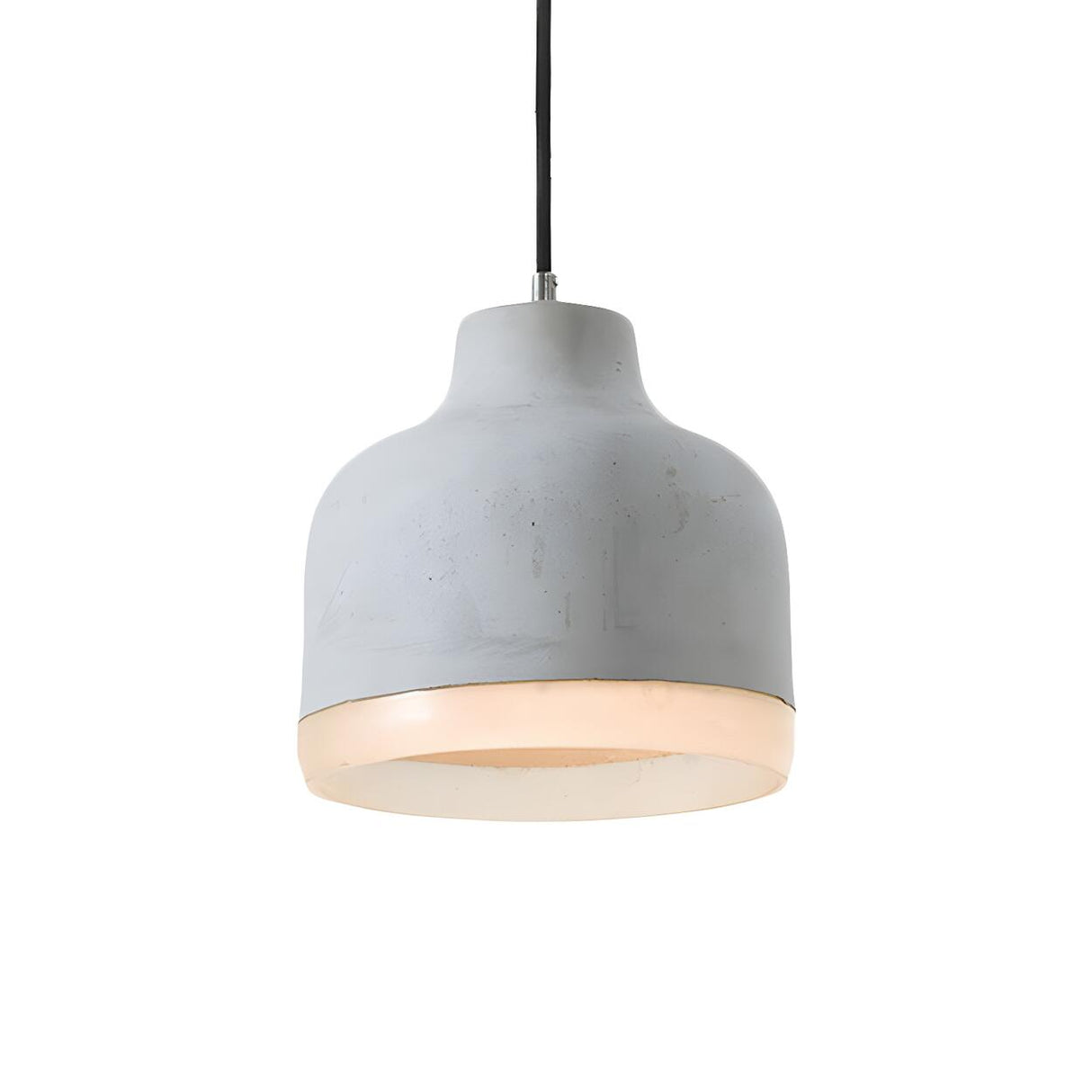 Industrial Dining Room Cement Grey Dome Pendant Light Image - 7