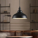 Industrial Dining Room Metal White Dome Pendant Light Image - 11