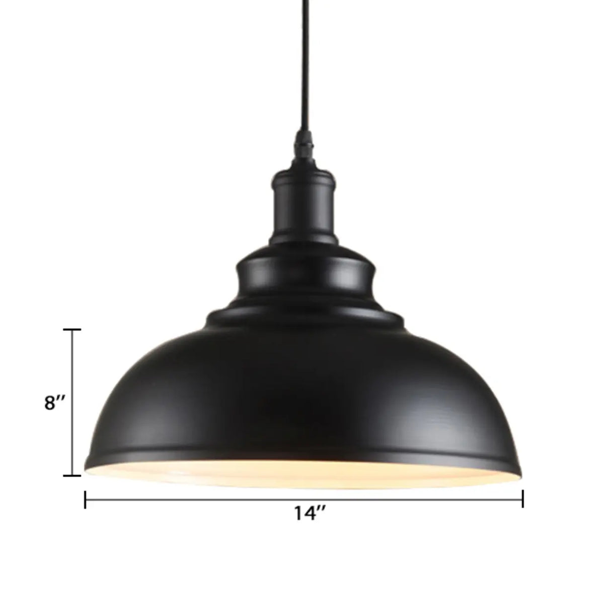 Industrial Dining Room Metal White Dome Pendant Light Image - 15