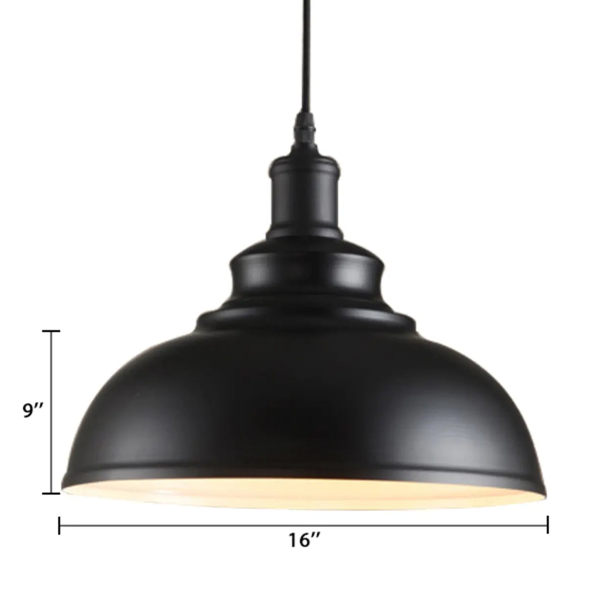 Industrial Dining Room Metal White Dome Pendant Light Image - 16