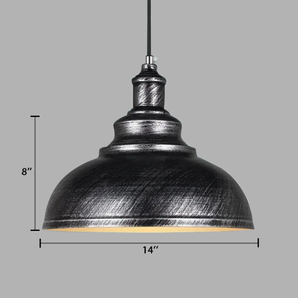 Industrial Dining Room Metal White Dome Pendant Light Image - 26