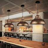 Industrial Dining Room Metal White Dome Pendant Light Image - 29