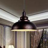 Industrial Dining Room Metal White Dome Pendant Light Image - 36