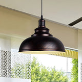 Industrial Dining Room Metal White Dome Pendant Light Image - 37