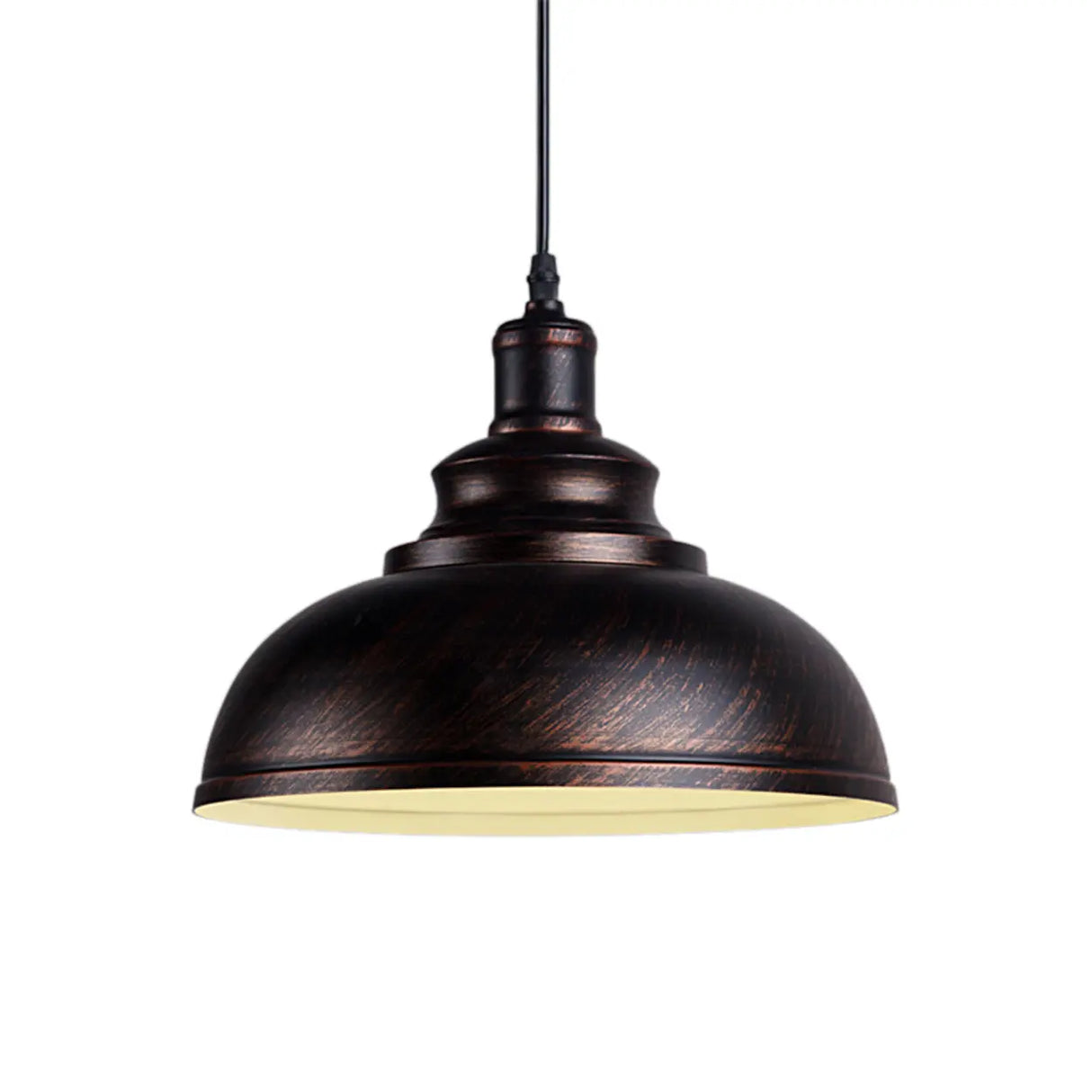 Industrial Dining Room Metal White Dome Pendant Light Image - 38