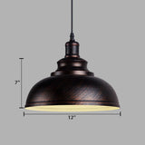 Industrial Dining Room Metal White Dome Pendant Light Image - 39