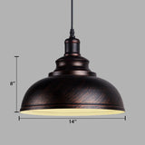 Industrial Dining Room Metal White Dome Pendant Light Image - 40