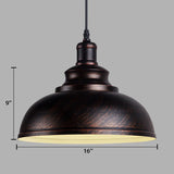 Industrial Dining Room Metal White Dome Pendant Light Image - 41