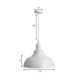 Industrial Dining Room Metal White Dome Pendant Light Image - 5