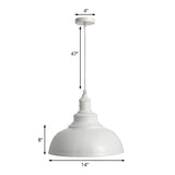 Industrial Dining Room Metal White Dome Pendant Light Image - 6