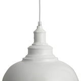 Industrial Dining Room Metal White Dome Pendant Light Image - 8