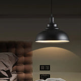 Industrial Dining Room Metal White Dome Pendant Light Image - 9