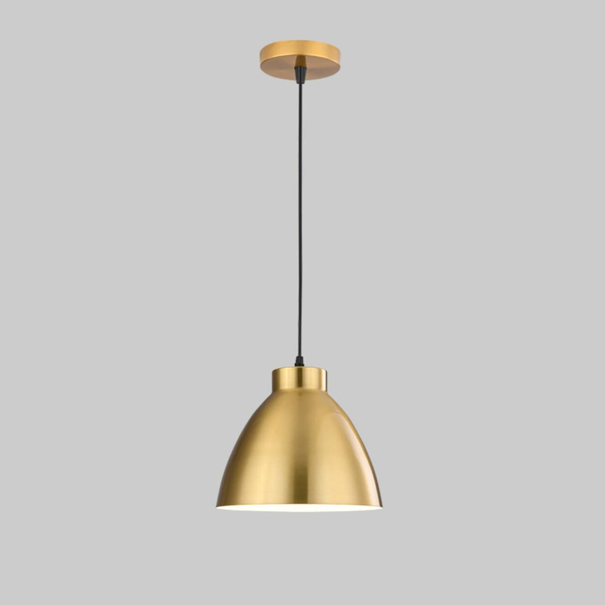 Industrial Dome Golden Pendant Light Flexible Length Image - 10