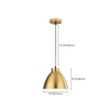 Industrial Dome Golden Pendant Light Flexible Length Image - 15