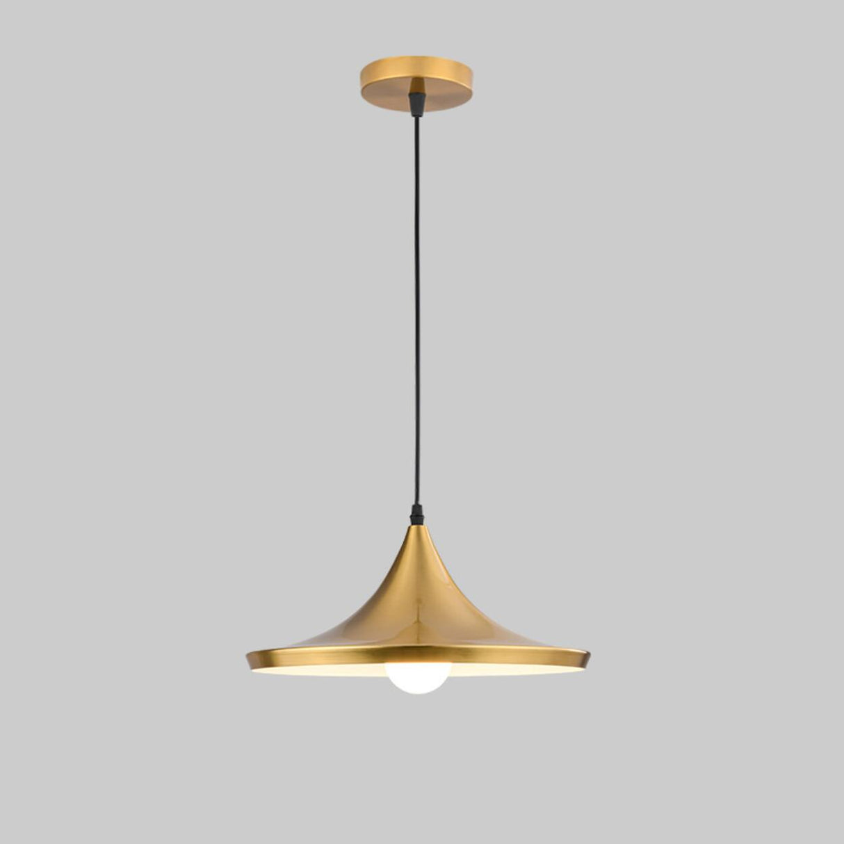 Industrial Dome Golden Pendant Light Flexible Length Image - 9