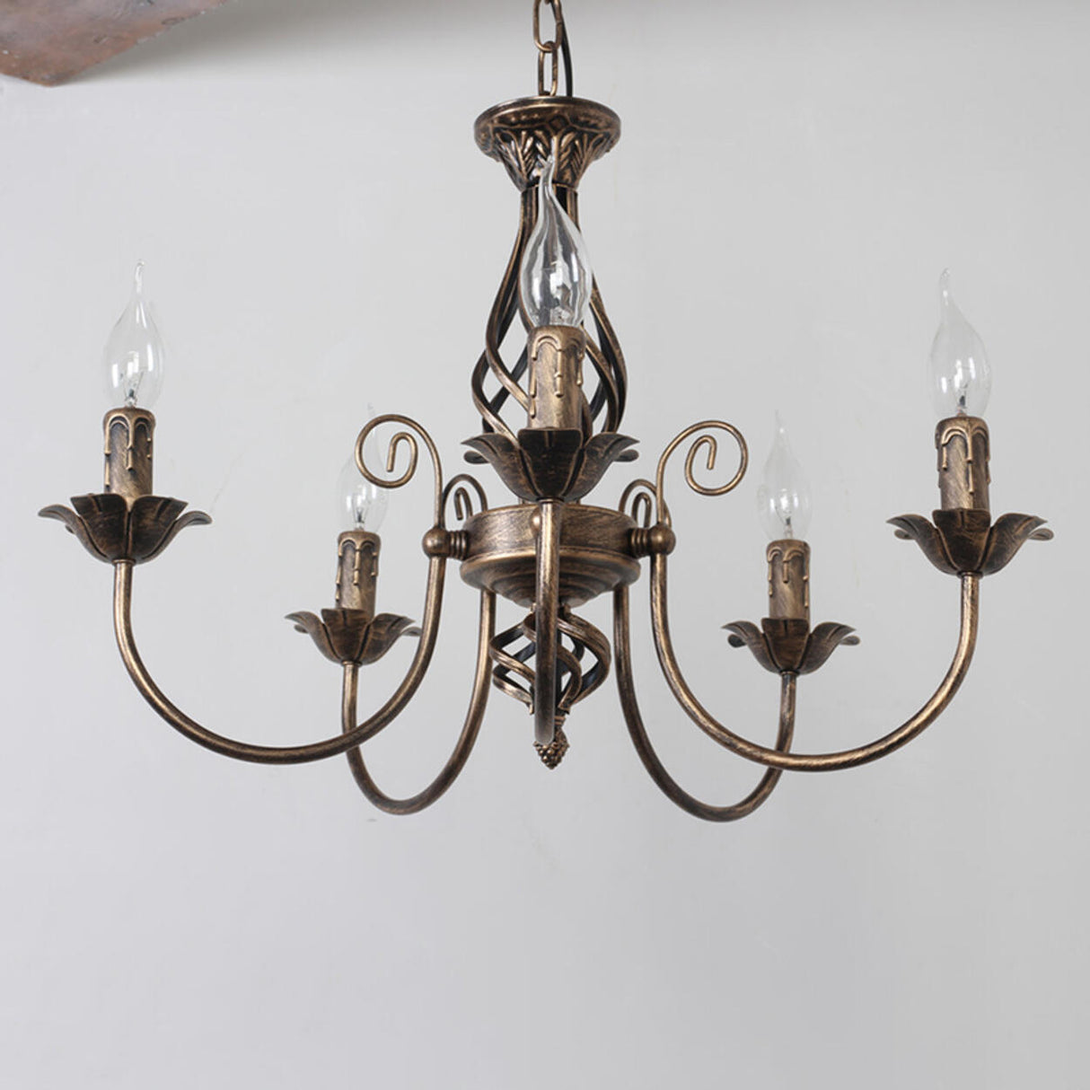 Industrial Farmhouse Bronze Candelabra Chandelier Image - 10