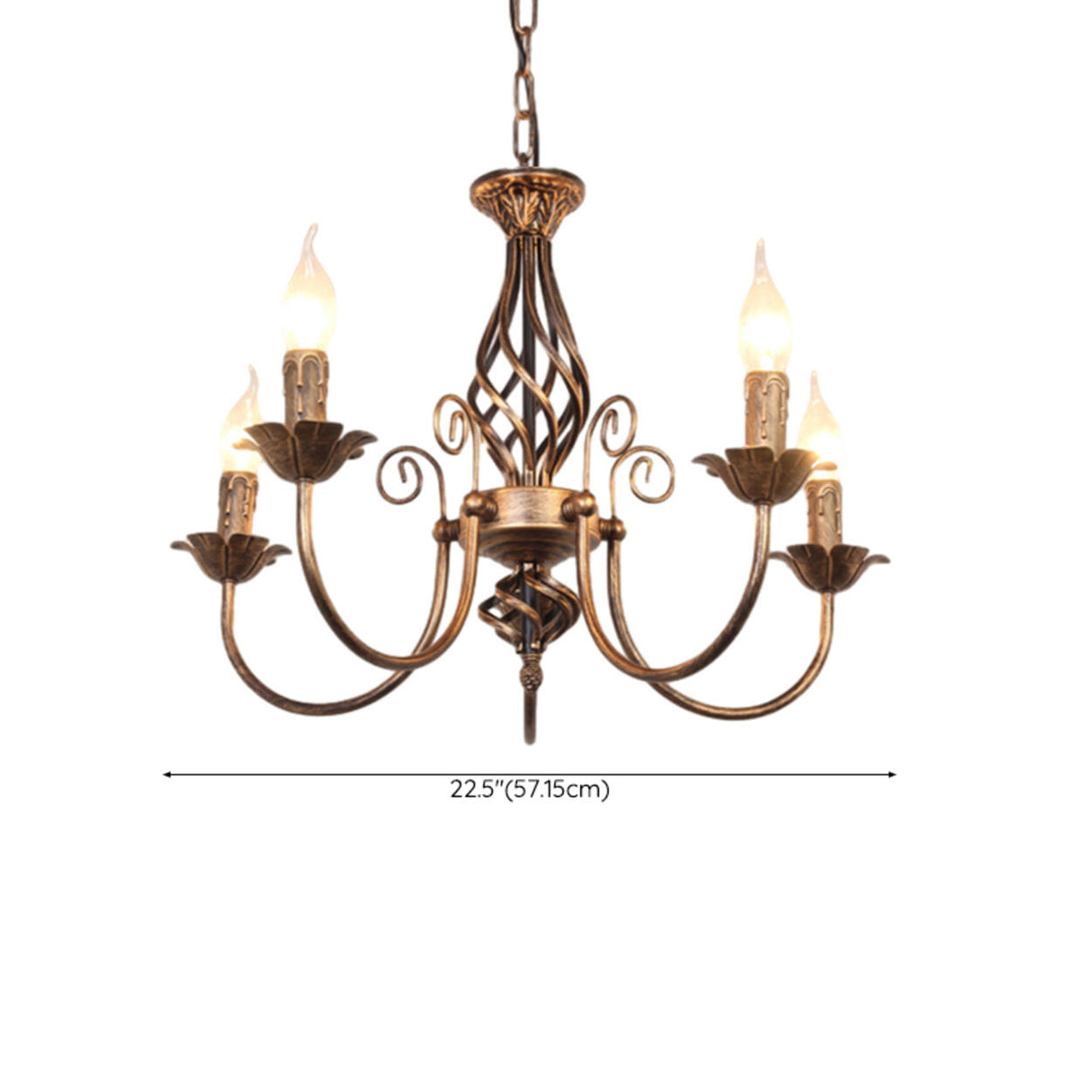 Industrial Farmhouse Bronze Candelabra Chandelier 