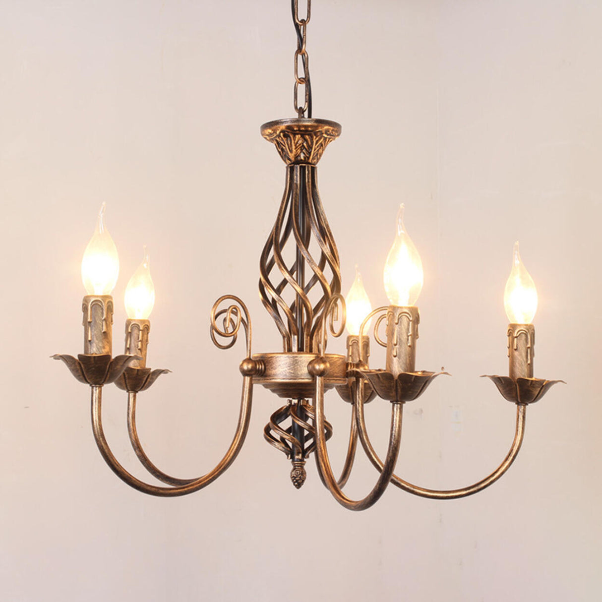 Industrial Farmhouse Bronze Candelabra Chandelier Image - 3