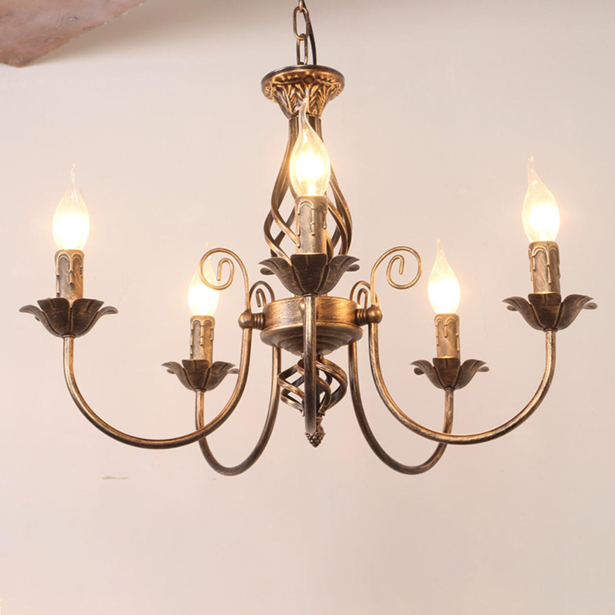 Industrial Farmhouse Bronze Candelabra Chandelier Image - 6