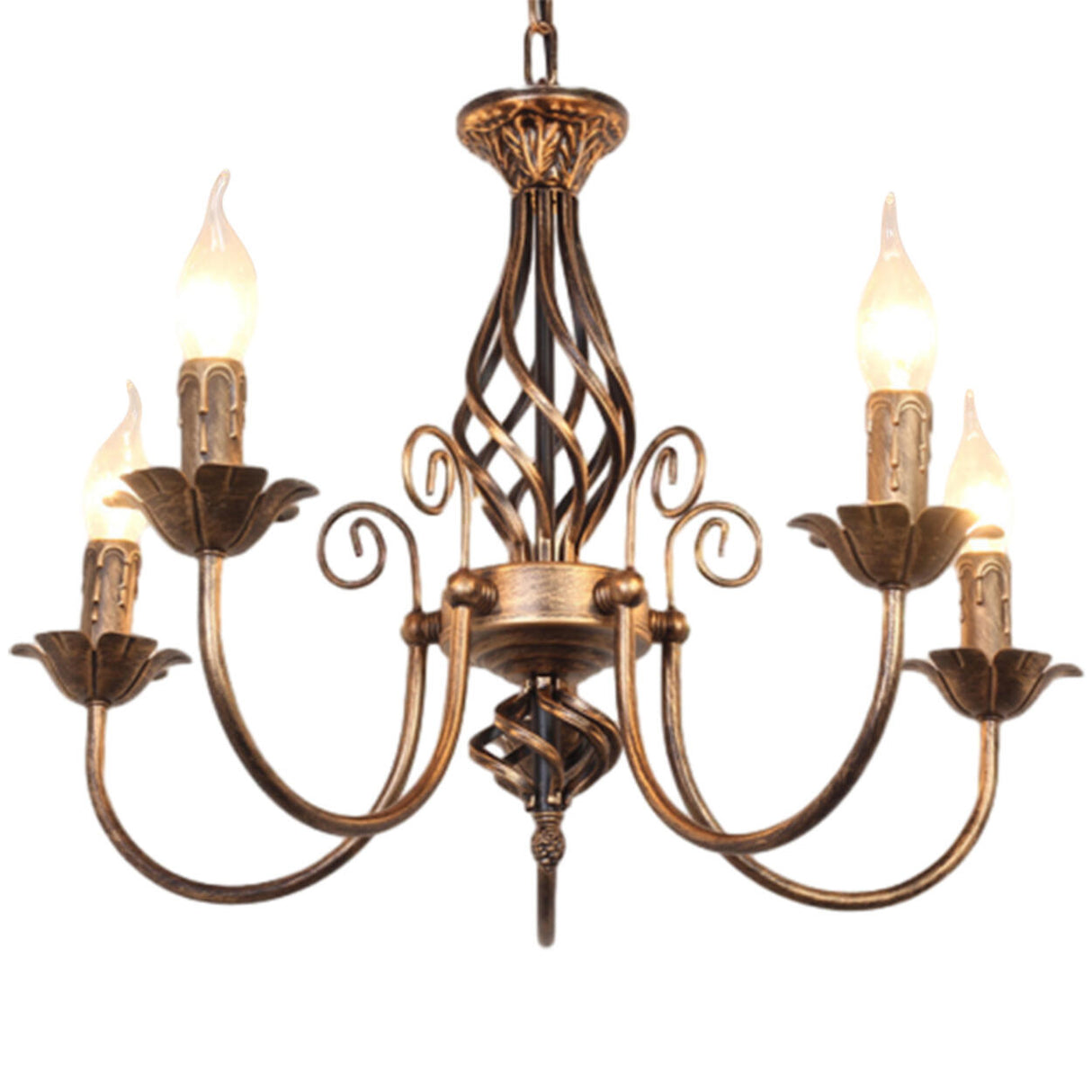 Industrial Farmhouse Bronze Candelabra Chandelier Image - 7