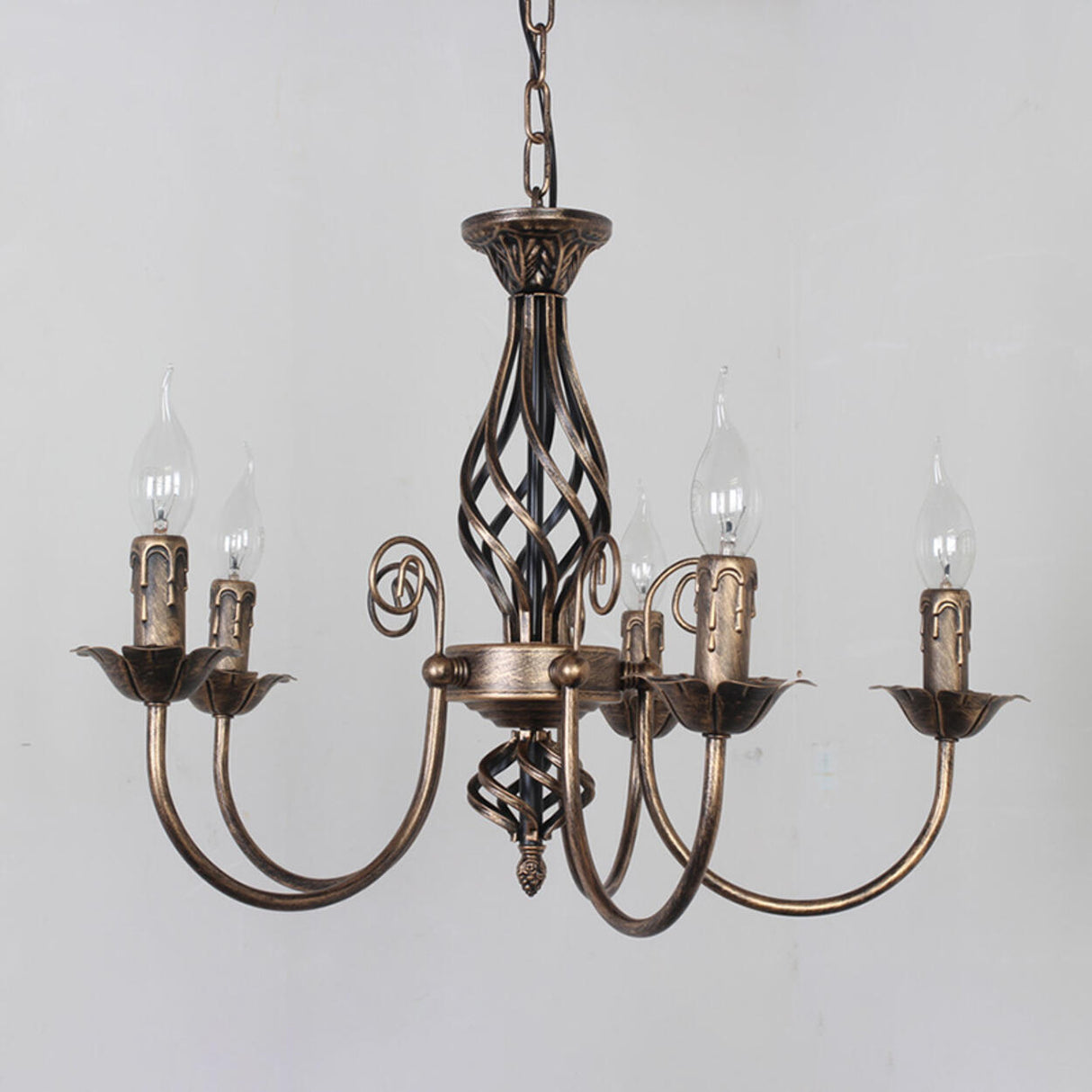 Industrial Farmhouse Bronze Candelabra Chandelier Image - 9