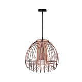 Industrial Frame Black Geometric Wire Cage Pendant Light Image - 8