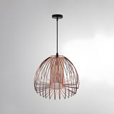 Industrial Frame Black Geometric Wire Cage Pendant Light Image - 9