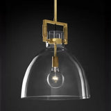 Industrial Geometric Brass Clear Glass Pendant Lights Image - 2