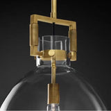 Industrial Geometric Brass Clear Glass Pendant Lights Image - 9