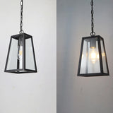 Industrial Geometric Clear Glass Outdoor Pendant Light Image - 10