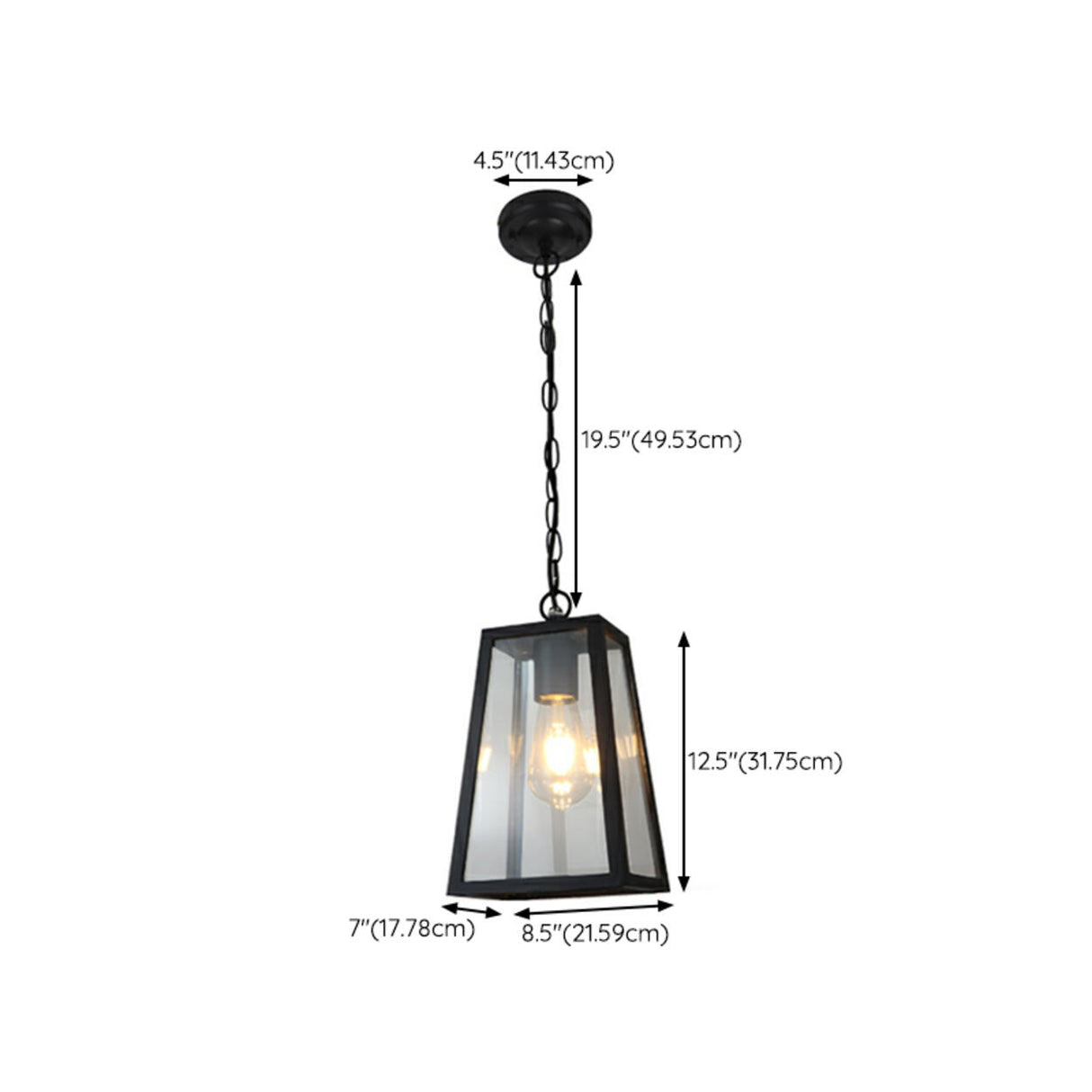 Industrial Geometric Clear Glass Outdoor Pendant Light Image - 12