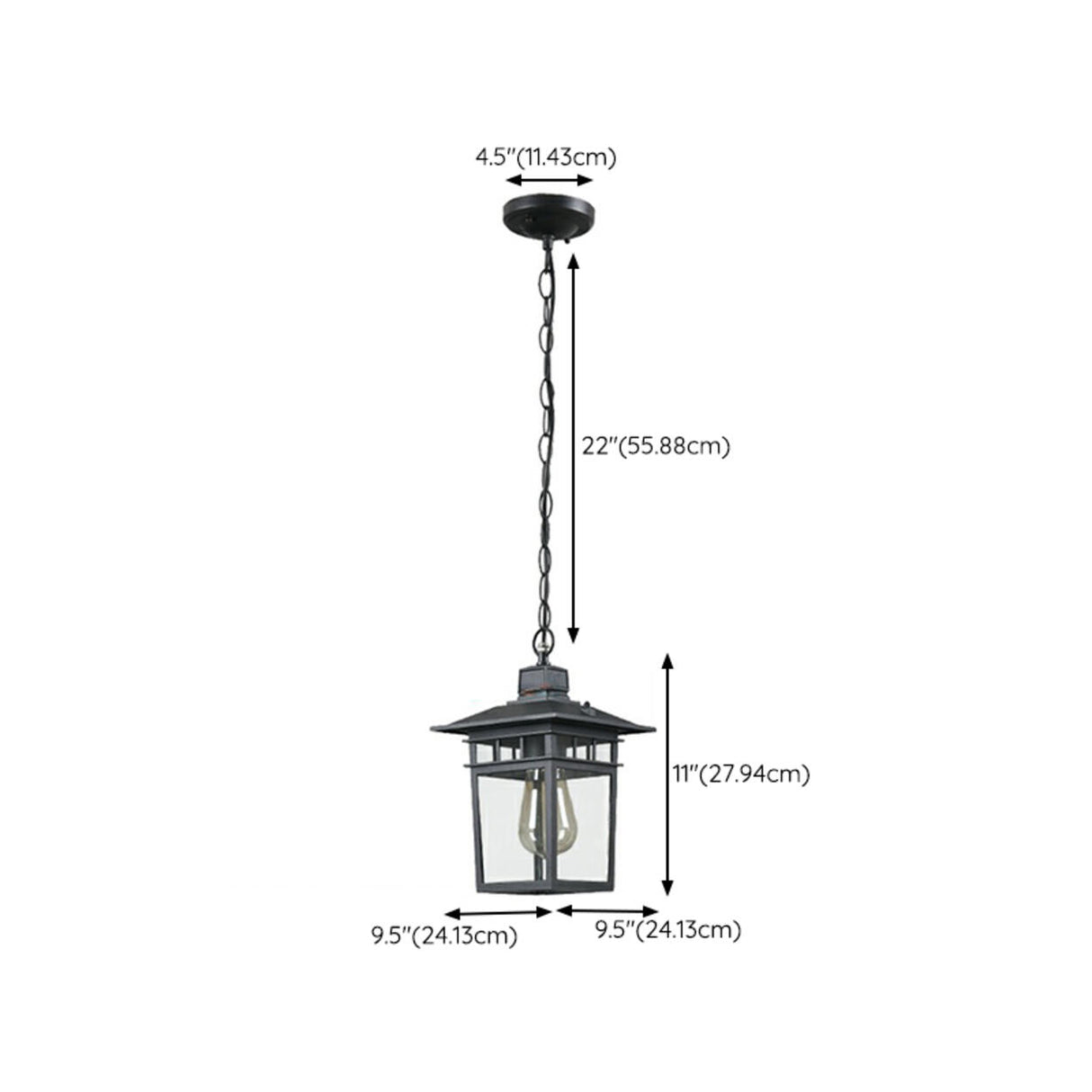 Industrial Geometric Clear Glass Outdoor Pendant Light Image - 14