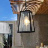 Industrial Geometric Clear Glass Outdoor Pendant Light Image - 3