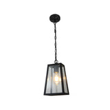 Industrial Geometric Clear Glass Outdoor Pendant Light Image - 5