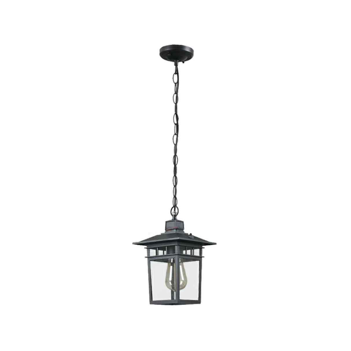 Industrial Geometric Clear Glass Outdoor Pendant Light Image - 6