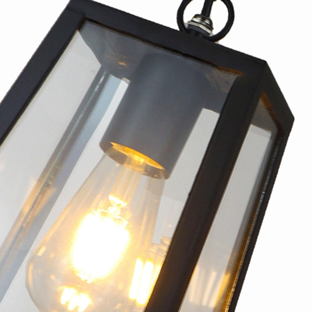 Industrial Geometric Clear Glass Outdoor Pendant Light Image - 9