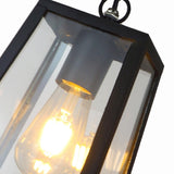 Industrial Geometric Clear Glass Outdoor Pendant Light Image - 9