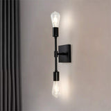 Industrial Geometric Double Bulb Vanity Wall Light Image - 1