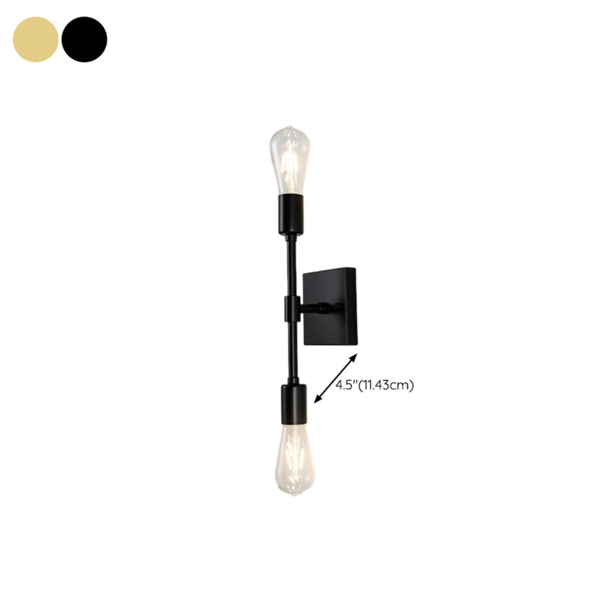 Industrial Geometric Double Bulb Vanity Wall Light Image - 13