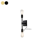 Industrial Geometric Double Bulb Vanity Wall Light Image - 13