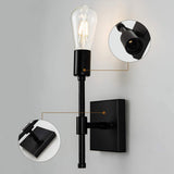 Industrial Geometric Double Bulb Vanity Wall Light Image - 8