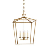 Industrial Geometric Lantern Chandelier Adjustable Height Image - 7