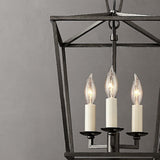 Industrial Geometric Lantern Chandelier Adjustable Height Image - 8