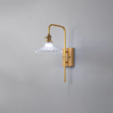 Industrial Glass and Wood Bedside Metal Wall Sconce Image - 3