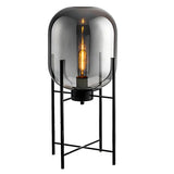 Industrial Glass Dome Black Metal Frame Floor Lamp Image - 17