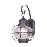 Industrial Globe Bronze Glass Exterior Wall Sconce Light Image - 12