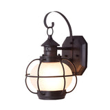 Industrial Globe Bronze Glass Exterior Wall Sconce Light Image - 2